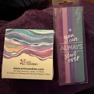 Brand New Erin Condren Post It Notes & Large Multi Colored Eraser Journal Plan
